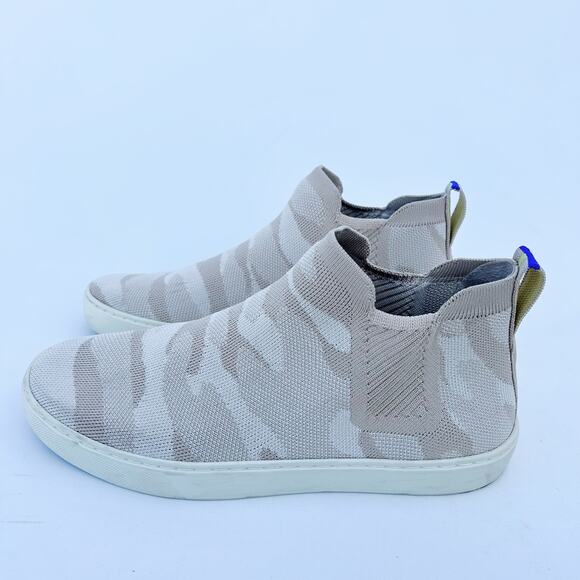 Rothy’s Women’s Camo Knit Chelsea Sneakers High Top 10 Camo Pull On Desert - Picture 4 of 9